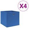 vidaXL Bo&icirc;tes de rangement 4 pcs Tissu intiss&eacute; 28x28x28 cm Bleu