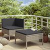 vidaXL Salon de jardin 2 pcs avec coussins R&eacute;sine tress&eacute;e Gris