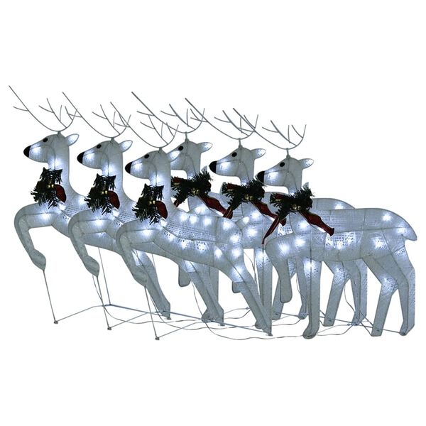 vidaXL Rennes de No&euml;l 6 pcs Blanc 120 LED