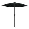 vidaXL Parasol de jardin et mât en aluminium 270x246 cm Noir