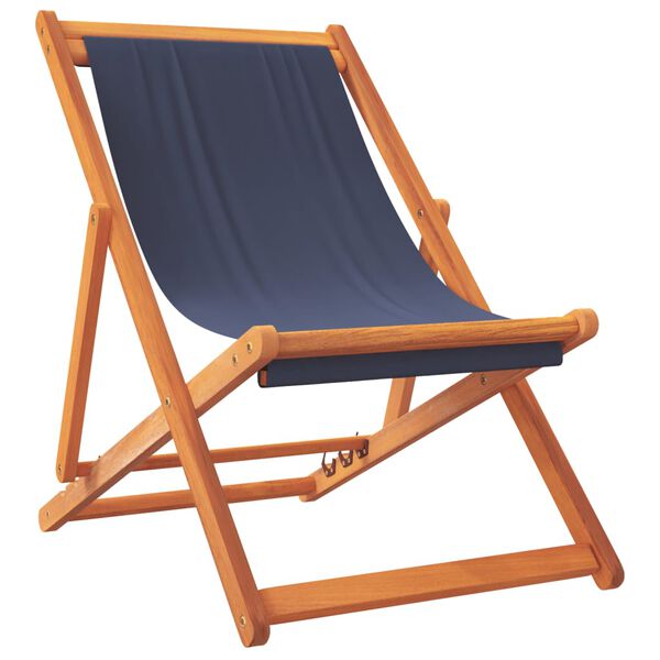 vidaXL Chaises de plage pliables lot de 2 bleu tissu