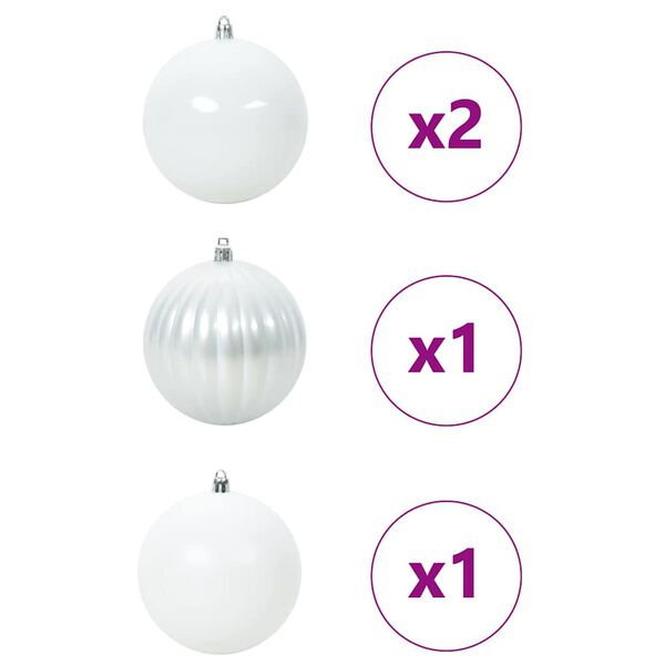 vidaXL Set de Boules de No&euml;l XXL 4 pcs Blanc Plastique