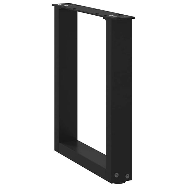 vidaXL Pieds de table basse en U 2 pi&egrave;ces Noir 38 x (42-43) cm Acier