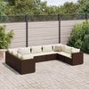 vidaXL Salon de jardin avec coussins 9 pcs marron r&eacute;sine tress&eacute;e