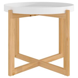vidaXL Table basse Blanc 53x53x43,5 cm Bois d'ingénierie et pin massif