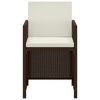 vidaXL Ensemble &agrave; manger de jardin et coussins 3 pcs Poly rotin Marron