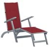 vidaXL Chaise longue d'ext&eacute;rieur repose-pied et coussin Acacia solide