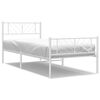 vidaXL Cadre de lit m&eacute;tal sans matelas et pied de lit blanc 100x200 cm