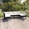 vidaXL Salon de jardin 6 pcs avec coussins r&eacute;sine tress&eacute;e noir