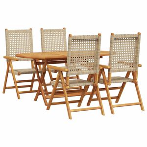 vidaXL Ensemble de salle &agrave; manger pour jardin 5 pcs Beige