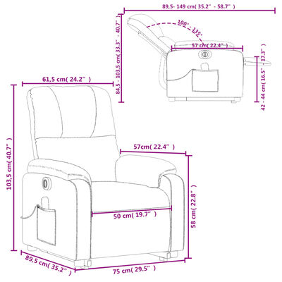 vidaXL Fauteuil inclinable de massage électrique marron