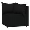 vidaXL Salon de jardin 4 pcs avec coussins Noir R&eacute;sine tress&eacute;e