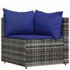 vidaXL Salon de jardin 4 pcs avec coussins Gris R&eacute;sine tress&eacute;e