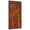 vidaXL D&eacute;coration murale jardin 105x55 cm acier corten design de fleur