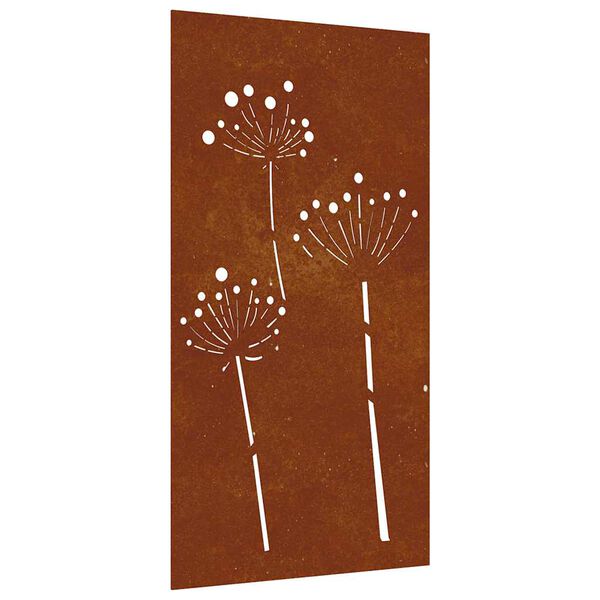 vidaXL D&eacute;coration murale jardin 105x55 cm acier corten design de fleur