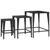 vidaXL Tables gigognes 3 pcs noir r&eacute;sine tress&eacute;e