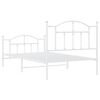 vidaXL Cadre de lit m&eacute;tal sans matelas et pied de lit blanc 100x190 cm