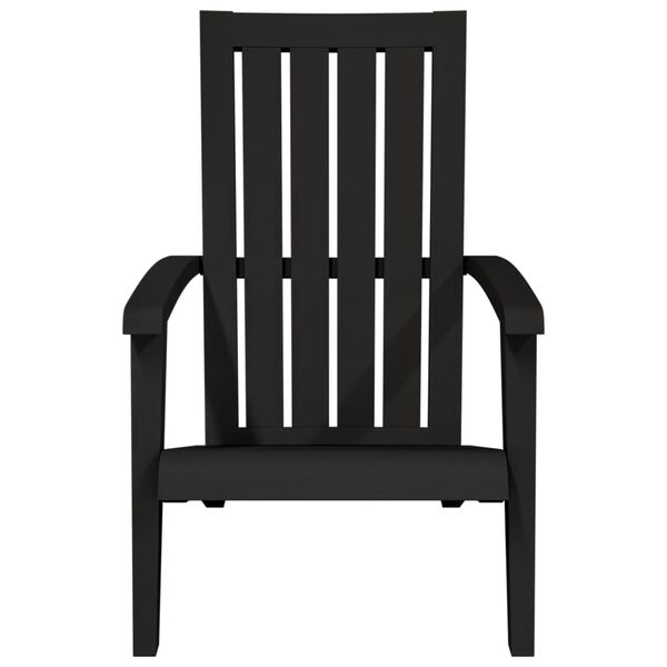 vidaXL Chaises de jardin Adirondack lot de 2 noir polypropyl&egrave;ne