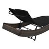 vidaXL Chaise longue avec oreiller R&eacute;sine tress&eacute;e Marron