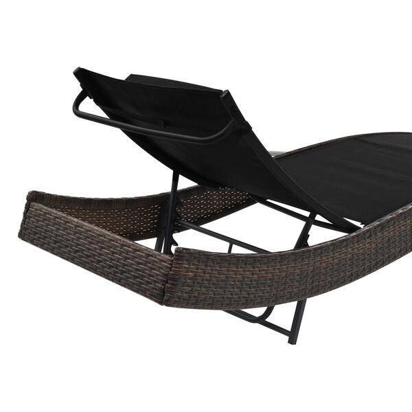 vidaXL Chaise longue avec oreiller R&eacute;sine tress&eacute;e Marron