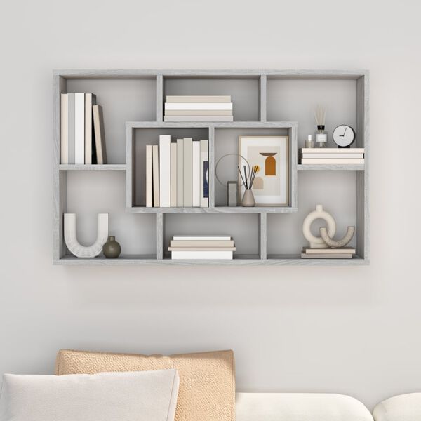 vidaXL Étagère murale Sonoma gris 85x16x52,5 cm Bois d'ingénierie