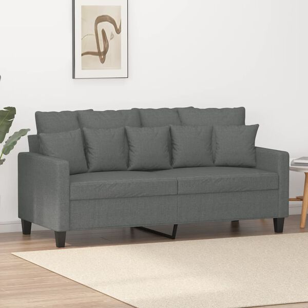 vidaXL Canap&eacute; &agrave; 2 places Gris fonc&eacute; 140 cm Tissu