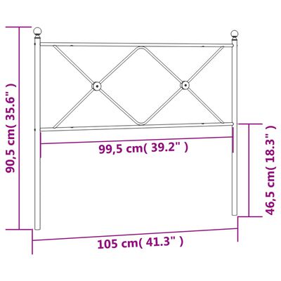 vidaXL Tête de lit métal noir 100 cm