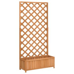 vidaXL Jardini&egrave;re avec treillis marron bois massif de sapin