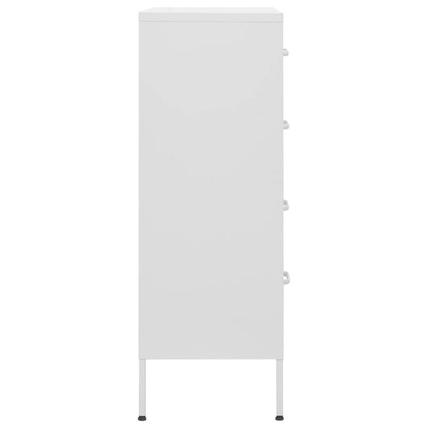 vidaXL Commode Blanc 80x35x101,5 cm Acier