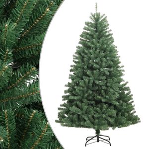 vidaXL Sapin de No&euml;l artificiel &agrave; charni&egrave;res avec support vert 210 cm