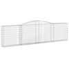vidaXL Paniers &agrave; gabions arqu&eacute;s 2 pcs 400x30x100/120 cm Fer galvanis&eacute;