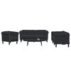 vidaXL Ensemble de canap&eacute;s 3 pcs noir velours