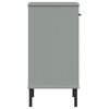 vidaXL Armoire console avec pieds en m&eacute;tal Gris Bois pin massif OSLO