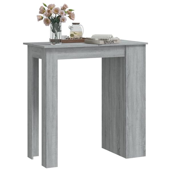 vidaXL Table de bar avec rangement sonoma gris bois d'ingénierie