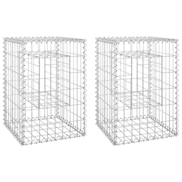 vidaXL Poteaux &agrave; panier de gabion 2 pcs 40x40x60 cm Fer