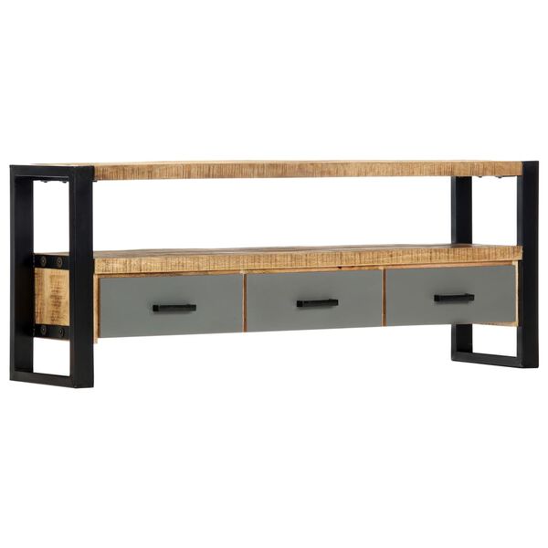 vidaXL Meuble TV 130x30x50 cm Bois massif de manguier