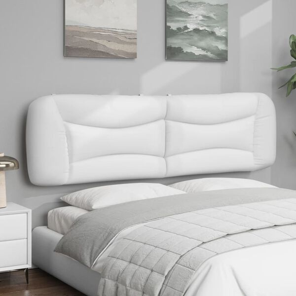 vidaXL Coussin de t&ecirc;te de lit Hvar blanc 183 cm similicuir
