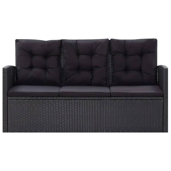 vidaXL Salon de jardin 6 pcs avec coussins R&eacute;sine tress&eacute;e Noir
