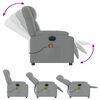 vidaXL Fauteuil inclinable de massage &eacute;lectrique gris clair tissu