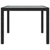vidaXL Table de jardin Noir 190x90x75 cm Verre tremp&eacute;/r&eacute;sine tress&eacute;e