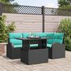 vidaXL Ensemble de canap&eacute; de jardin avec coussin 5 pcs Noir Poly rotin