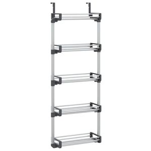 vidaXL Organisateur de porte avec 5 étagères 52x20x135 cm aluminium