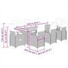 vidaXL Ensemble de bistro de jardin 9 pcs coussins gris poly rotin