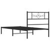 vidaXL Cadre de lit m&eacute;tal sans matelas avec t&ecirc;te de lit noir 100x190cm