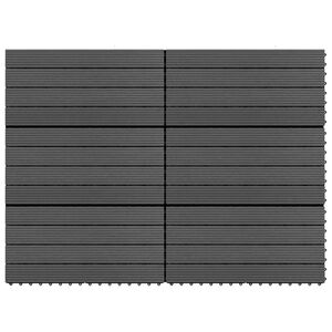vidaXL Carreaux de terrasse 6 pcs WPC 60x30 cm 1,08 m² Noir
