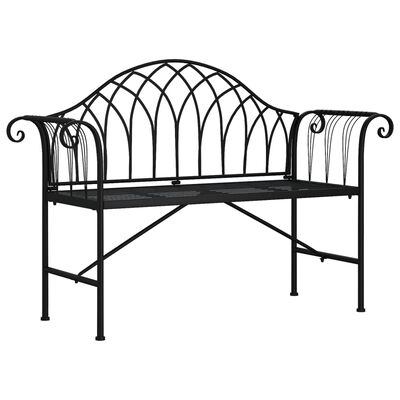 vidaXL Banc de jardin 2 places 128 cm Noir Acier