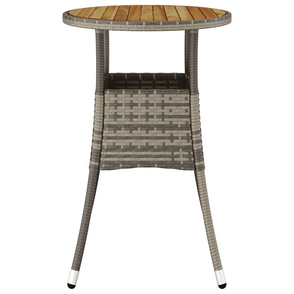 vidaXL Table de jardin &Oslash;60x75 cm Acacia et r&eacute;sine tress&eacute;e Gris