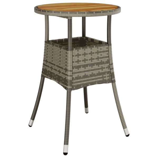 vidaXL Table de jardin &Oslash;60x75 cm Acacia et r&eacute;sine tress&eacute;e Gris