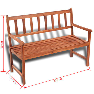 vidaXL Banc de jardin 120 cm bois solide d'acacia