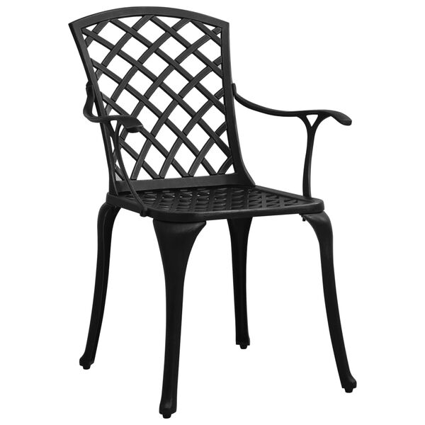 vidaXL Chaises de jardin lot de 4 Aluminium coul&eacute; Noir